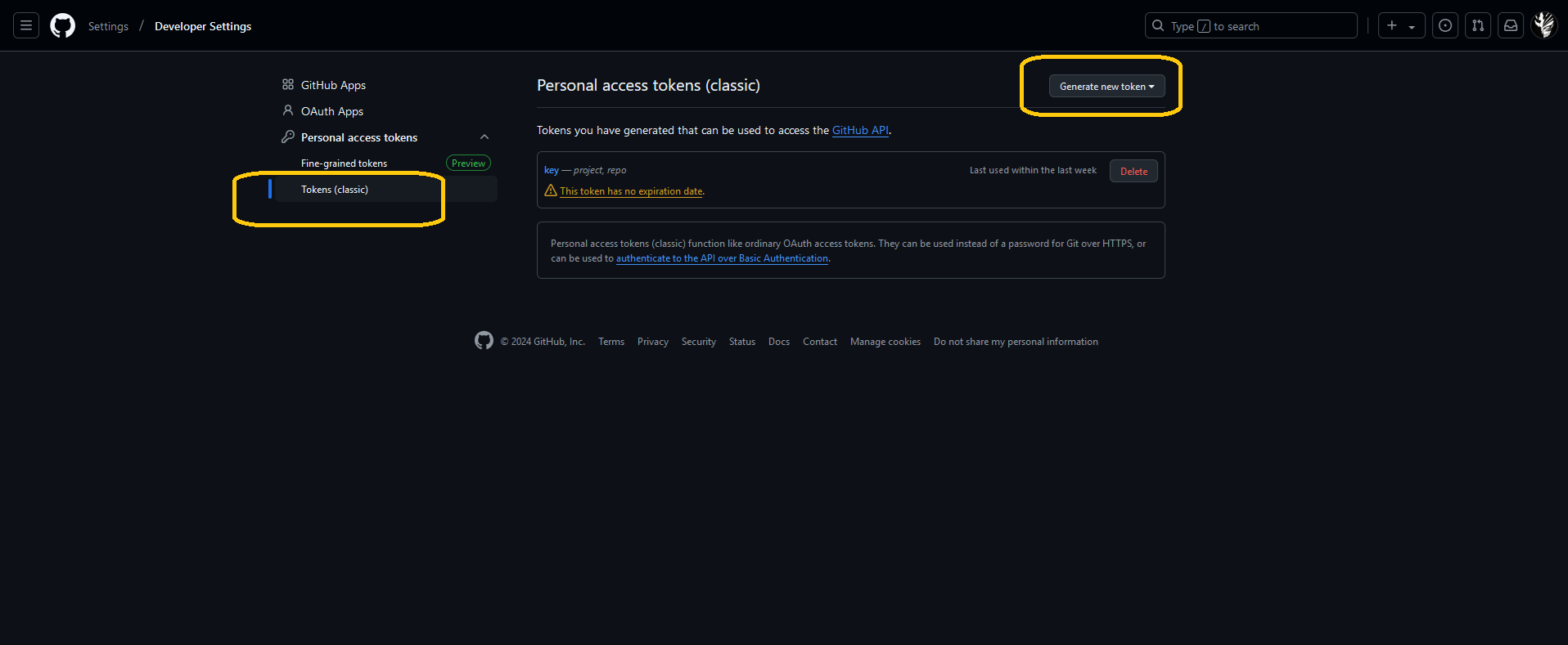 GitHub Tokens